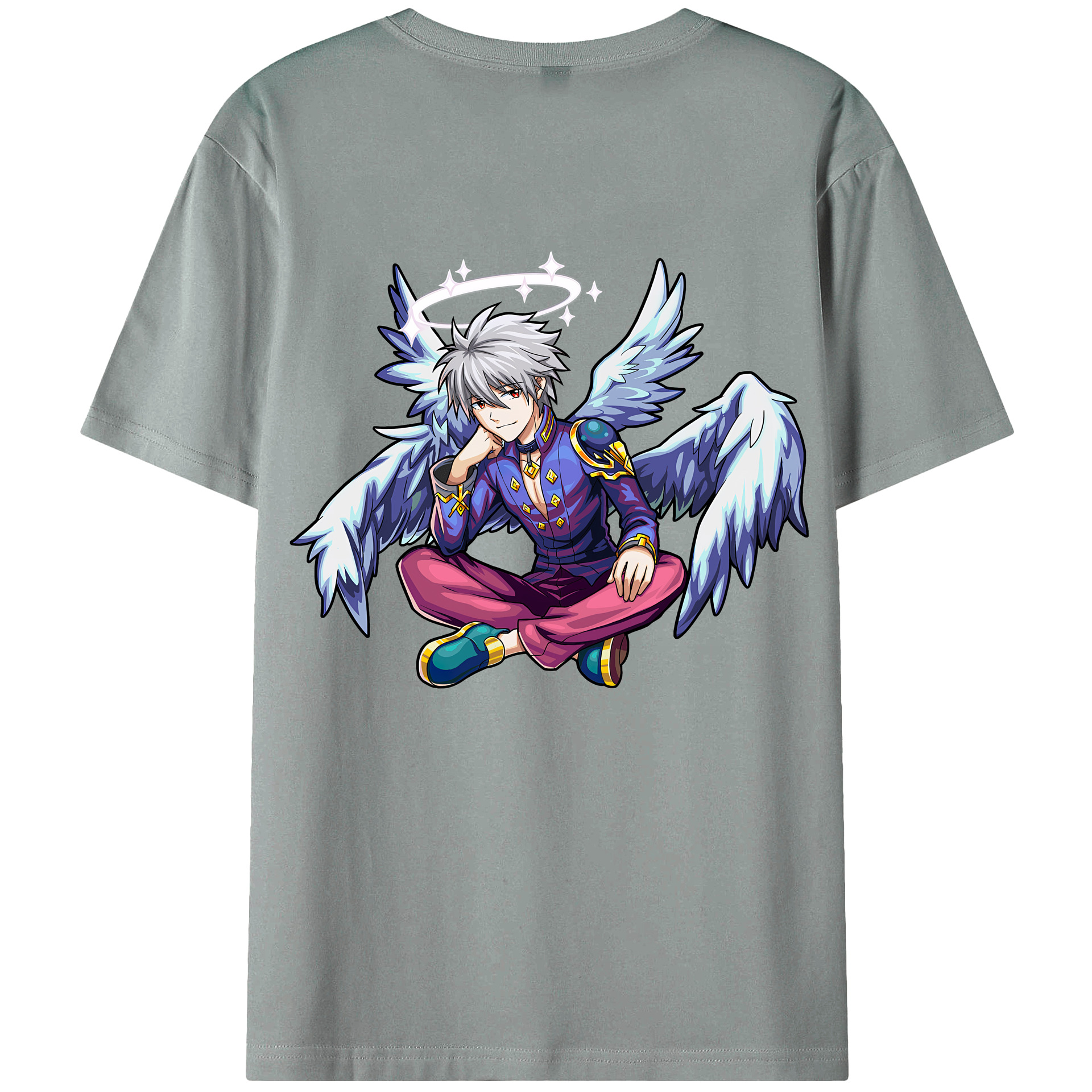 （画像用） EVA 新世紀エヴァンゲリオン 綿100％ メンズ半袖Tシャツ（バックプリント） 通気性